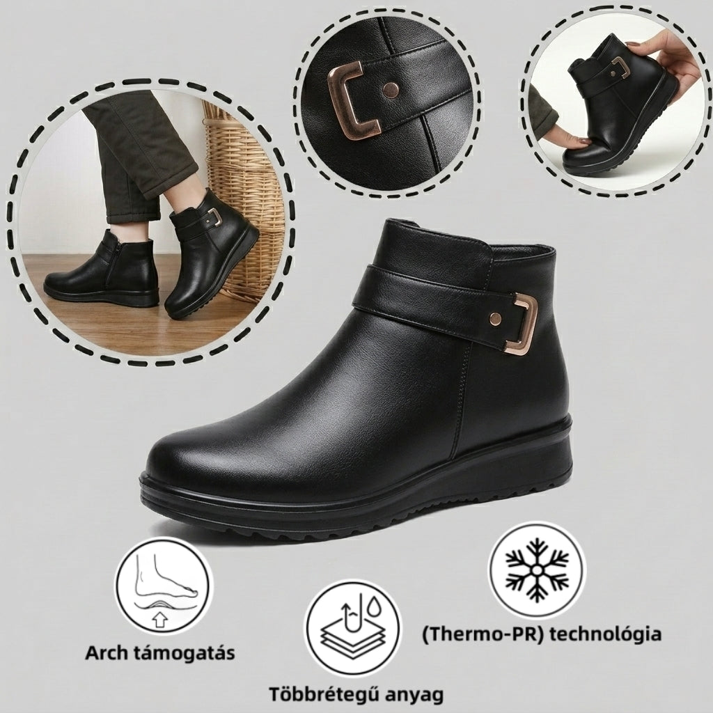 (❄️Utolsó nap, 70% kedvezmény) Ne maradj le! ⏰Kényelmes és meleg bőrcipők, 💧vízálló és csúszásgátló, ✅lábboltozat-támasztással a lábfájdalom hatékony enyhítésére.