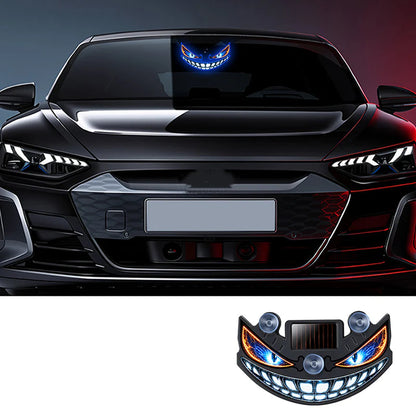🚗✨ Napelemes ördögszem LED autó figyelmeztető fény –🔋 Rezgésérzékelővel, USB és napelemes töltéssel, univerzális illeszkedés 😈
