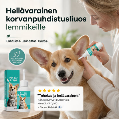 Kíméletes fültisztító oldat háziállatok számára