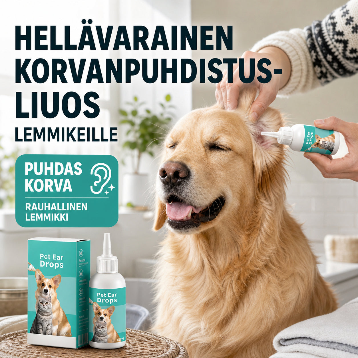 Kíméletes fültisztító oldat háziállatok számára