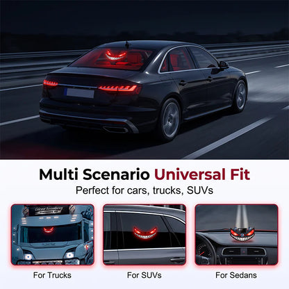 🚗✨ Napelemes ördögszem LED autó figyelmeztető fény –🔋 Rezgésérzékelővel, USB és napelemes töltéssel, univerzális illeszkedés 😈