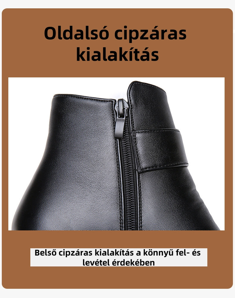 (❄️Utolsó nap, 70% kedvezmény) Ne maradj le! ⏰Kényelmes és meleg bőrcipők, 💧vízálló és csúszásgátló, ✅lábboltozat-támasztással a lábfájdalom hatékony enyhítésére.