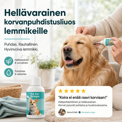 Kíméletes fültisztító oldat háziállatok számára