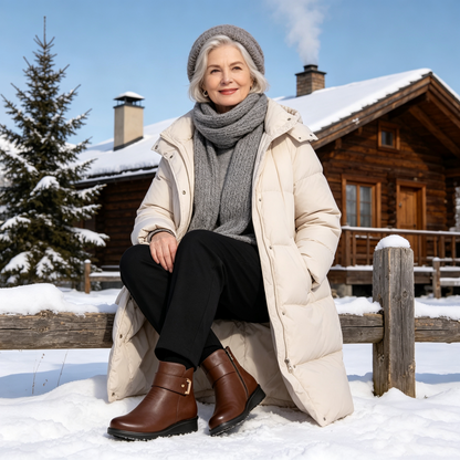 (❄️Utolsó nap, 70% kedvezmény) Ne maradj le! ⏰Kényelmes és meleg bőrcipők, 💧vízálló és csúszásgátló, ✅lábboltozat-támasztással a lábfájdalom hatékony enyhítésére.