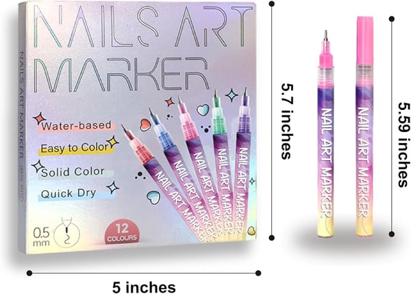 🎨12 színű körömdíszítő tollkészlet