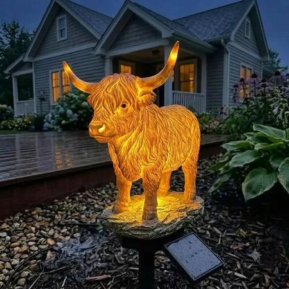 Highland Cow napelemes kerti lámpa