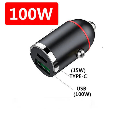 100 W-os intelligens autós töltő - Kettős gyorstöltés intelligens védelemmel