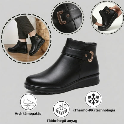 (❄️Utolsó nap, 70% kedvezmény) Ne maradj le! ⏰Kényelmes és meleg bőrcipők, 💧vízálló és csúszásgátló, ✅lábboltozat-támasztással a lábfájdalom hatékony enyhítésére.