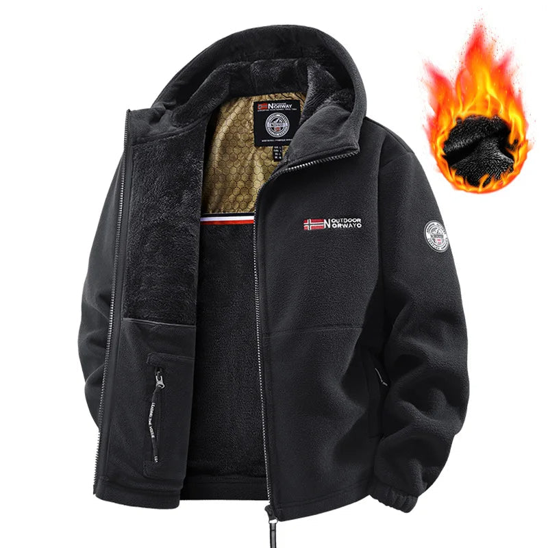 🔥 Férfi grafén Thermal Fleece Kabát – Ultrameleg téli kabát Heat-Lock béléssel és szélálló kialakítással