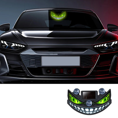 🚗✨ Napelemes ördögszem LED autó figyelmeztető fény –🔋 Rezgésérzékelővel, USB és napelemes töltéssel, univerzális illeszkedés 😈