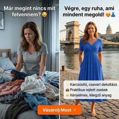 【S-3XL】👗Női V-nyakú rövid ujjú hosszú ruhák