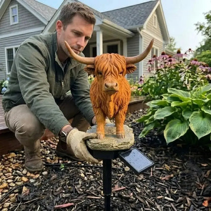 Highland Cow napelemes kerti lámpa