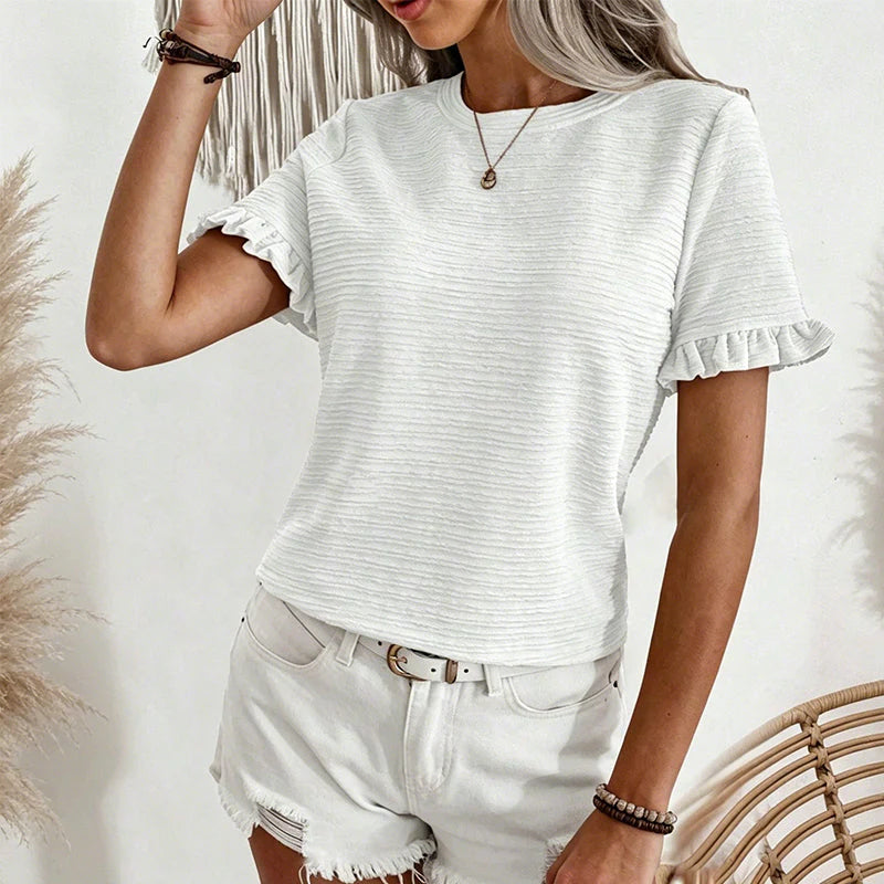🌸 MOST 50% KEDVEZMÉNY! 🌸 Női elegáns, fodros ujjú nyári felső