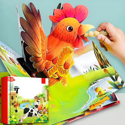 ✨【3D-s felugró állatos könyv gyerekeknek - elengedhetetlen a korai interaktív tanuláshoz】✨
