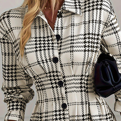 [S-2XL]👗Francia tartan ruha