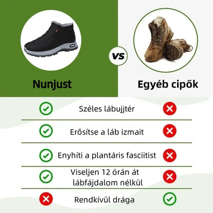 (❄️Utolsó nap, 50% kedvezmény) Ne maradj le! ⏰Kényelmes és meleg valódi gyapjú cipők, 💧vízálló és csúszásgátló, ✅lábboltozat-támasztással a lábfájdalom enyhítésére.