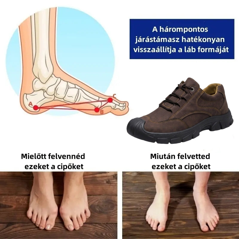 【⏰Utolsó nap, 70% kedvezmény! Ne maradj le!】Ergonómiailag tervezett ütéscsillapító ortopédiai cipők, ✅️bőr ortopédiai cipők kifejezetten európai férfiak számára.