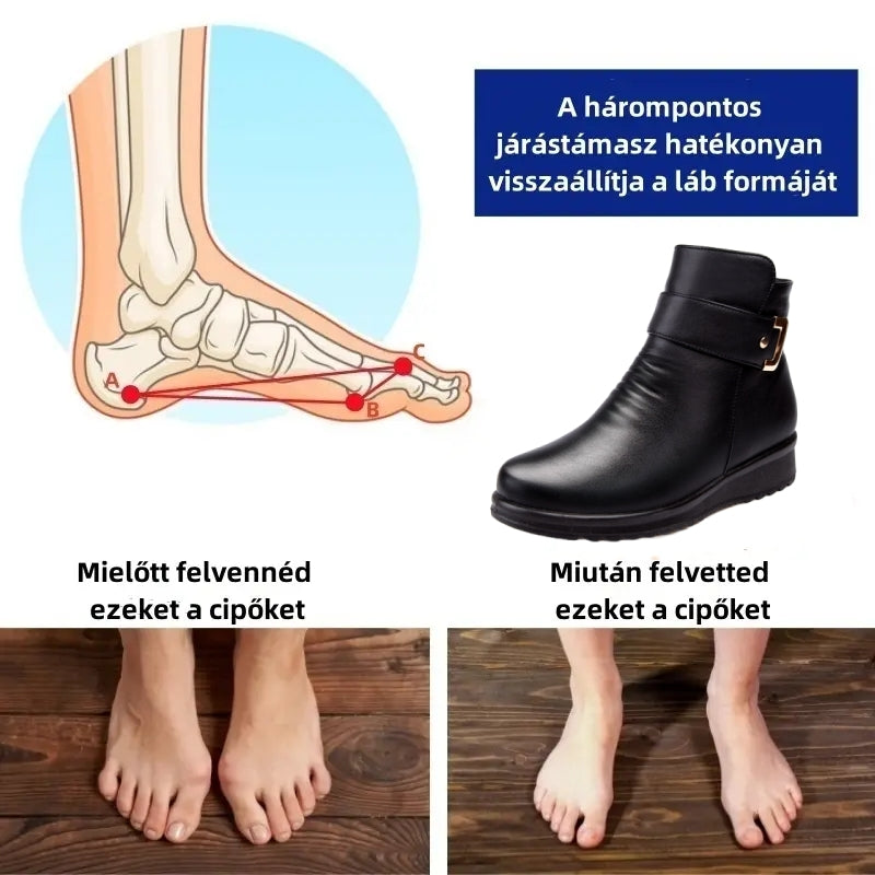 (❄️Utolsó nap, 70% kedvezmény) Ne maradj le! ⏰Kényelmes és meleg bőrcipők, 💧vízálló és csúszásgátló, ✅lábboltozat-támasztással a lábfájdalom hatékony enyhítésére.