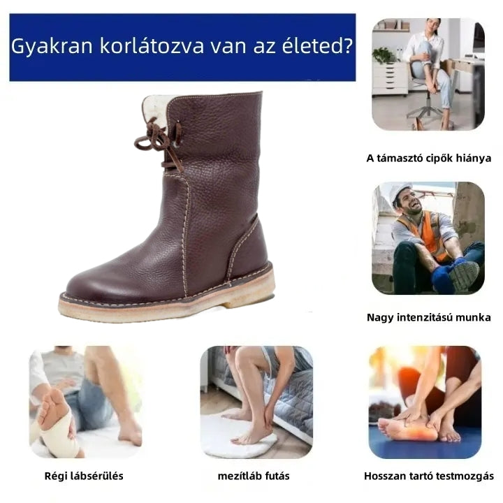 (❄️Utolsó nap, 70% kedvezmény) Ne maradj le! ⏰Kényelmes és meleg valódi gyapjú cipők, 💧vízálló és csúszásgátló, ✅lábboltozat-támasztással a lábfájdalom enyhítésére.