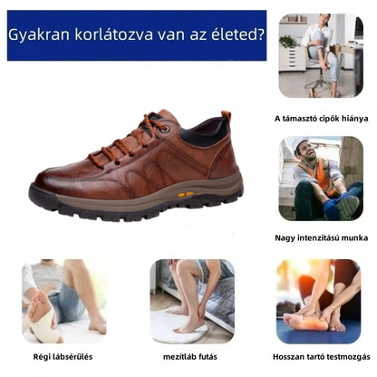 【⏰Utolsó nap, 70% kedvezmény! Ne maradj le!】Ergonómiailag tervezett ütéscsillapító ortopédiai cipők, ✅️bőr ortopédiai cipők kifejezetten európai férfiak számára.