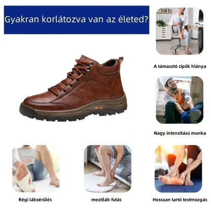 【⏰Utolsó nap, 70% kedvezmény! Ne maradj le!】Ergonómiailag tervezett ütéscsillapító ortopédiai cipők, ✅️bőr ortopédiai cipők kifejezetten európai férfiak számára.