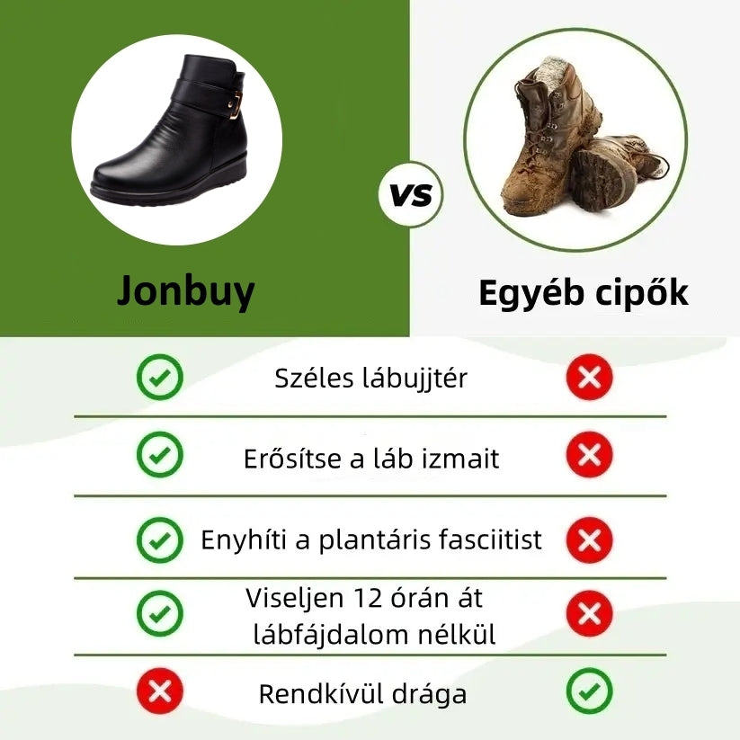 (❄️Utolsó nap, 70% kedvezmény) Ne maradj le! ⏰Kényelmes és meleg bőrcipők, 💧vízálló és csúszásgátló, ✅lábboltozat-támasztással a lábfájdalom hatékony enyhítésére.